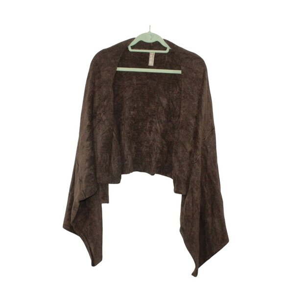 Barefoot Dreams Brown Draped Open Front Soft Cardigan Cozy Chic Lite Size S/M - Picture 2 of 12
